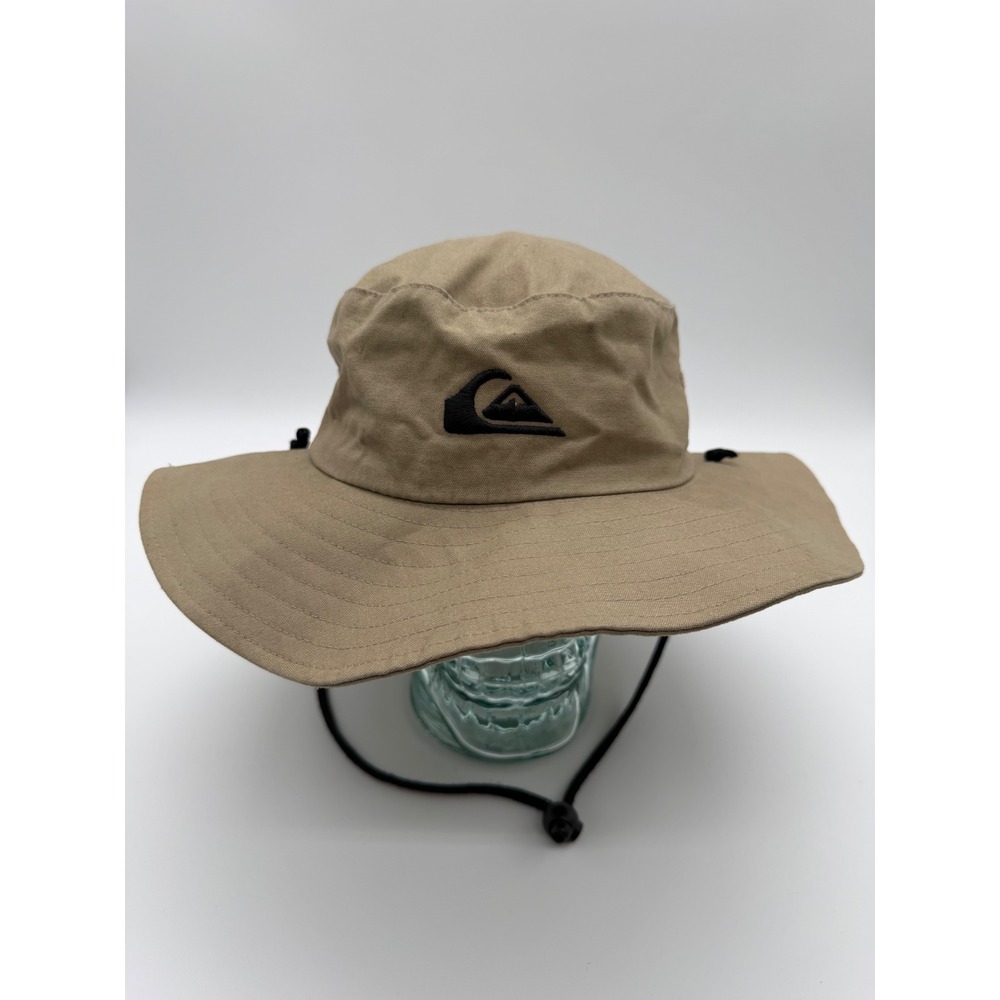 Quiksilver Mens Tan Khaki Boonie Bucket Hat Wide Brim Sun Fishing Hat Size L/XL